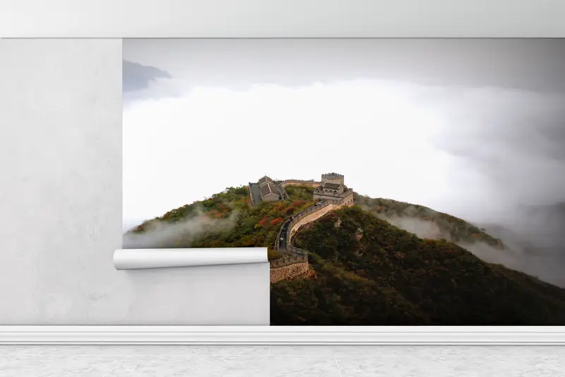 3d Wall Paper,Paper Wall Art ,Modern Wall Paper,Great Wall of China,Nature Landscape Wall Painting,Mountain Landscape Wall Painting, - 1