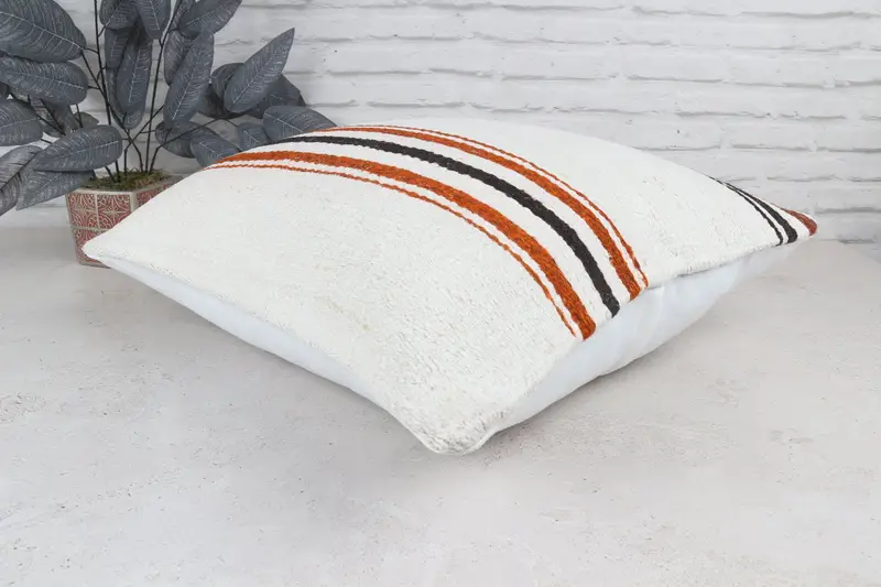 Throw Kilim Pillow, Pillow Case, 22x22 White Cushion Cover, Kilim Pillow, Vintage Kilim Throw Pillow, Personalized Gift Pillow Pillow Cover - 7