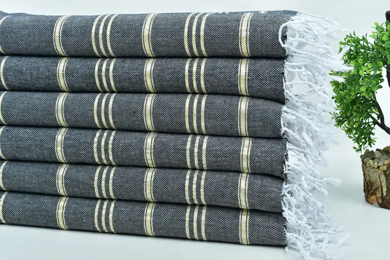 Personalized Kitchen Towel, Small Bath Towels, Bridesmaid Gift, Personalized Gift For Him, 40x24 Cotton Striped Towel, Monogrammed Hand Towel - 3