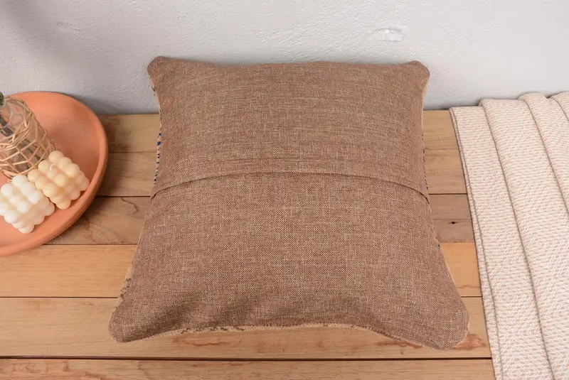 Pillow for Sofa, 18x18 Brown Pillow Case, Outdoor Patio Pillow Sham, Pillow Sham, Ethnical Kilim Rug Pillow, Retro Cushion Cover, Antique Pillows - 6