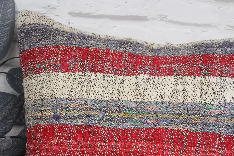 Ethnic Throw Pillow Cover, Kilim Cushion Sham, Ethnical Kilim Rug Pillow, Colorful Cushion Cover, 20x20 Red Cushion Case, Kilim Pillow, Pillow Cover - 2