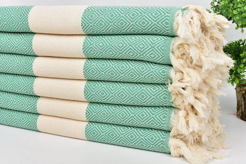 Unique Gift, 70x40 Cotton Diamond Towel, Housewarming Gift, Absorbent Turkish peshtemal towel for beach use, Custom Gift, Bridal Shower Favors - 3