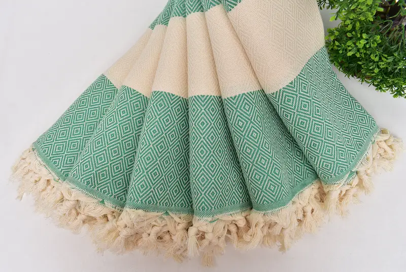 Unique Gift, 70x40 Cotton Diamond Towel, Housewarming Gift, Absorbent Turkish peshtemal towel for beach use, Custom Gift, Bridal Shower Favors - 4