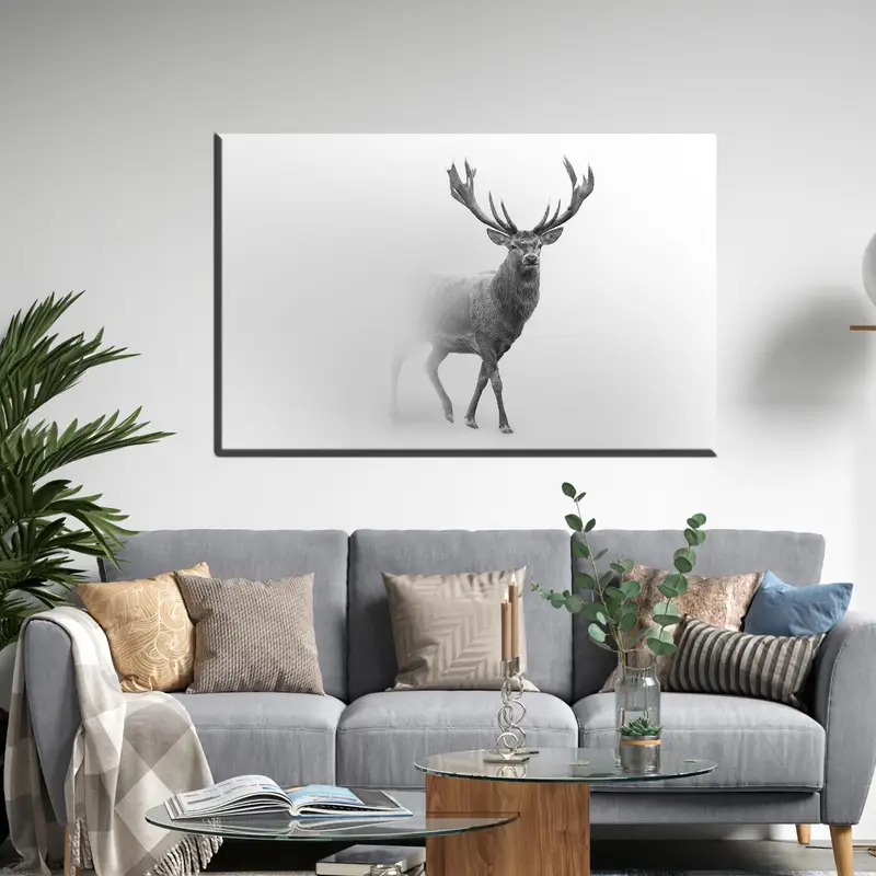Elegant Reindeer Wild Animal Canvas for Loft Farmhouse Decor