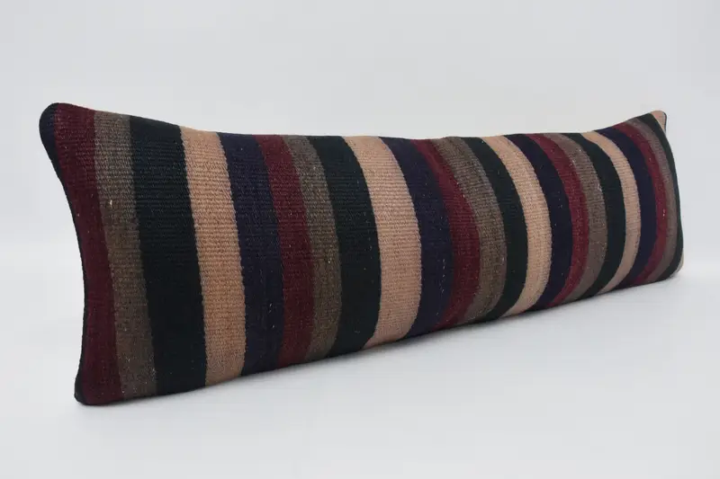 Colorful Pillow Cover, Vintage Pillow, Pillow for Couch, Ethnical Kilim Rug Pillow, Outdoor Throw Pillow Case, Pillow Sham, 12x36 Blue Pillow Case - 3