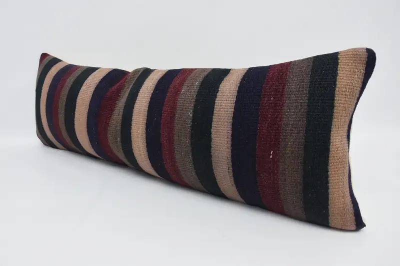 Colorful Pillow Cover, Vintage Pillow, Pillow for Couch, Ethnical Kilim Rug Pillow, Outdoor Throw Pillow Case, Pillow Sham, 12x36 Blue Pillow Case - 4