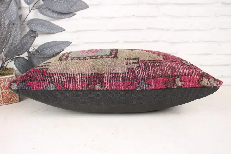 Turkish Pillow, Throw Kilim Pillow, Cushion Case, Pastel Cushion Cover, 16x24 Pink Cushion Cover, Comfy Throw Pillow, Pillow for Sofa - 5