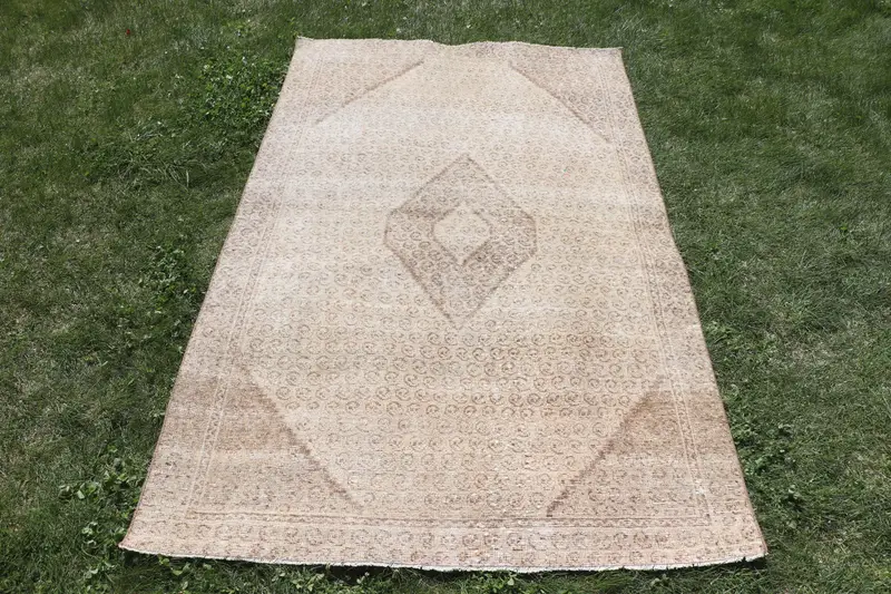 Bej Güneybatı Halısı, 4x6 ft Zarif Ev Dekoru