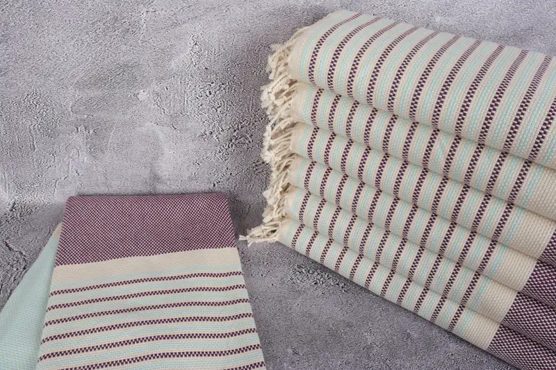 Best Friend Wedding Gift, Gift For Her, 70x40 Cotton Geometric Towel, Bridesmaid Gifts, Home Decor Towel, Handwoven Turkish Towel, Organic towel - 2