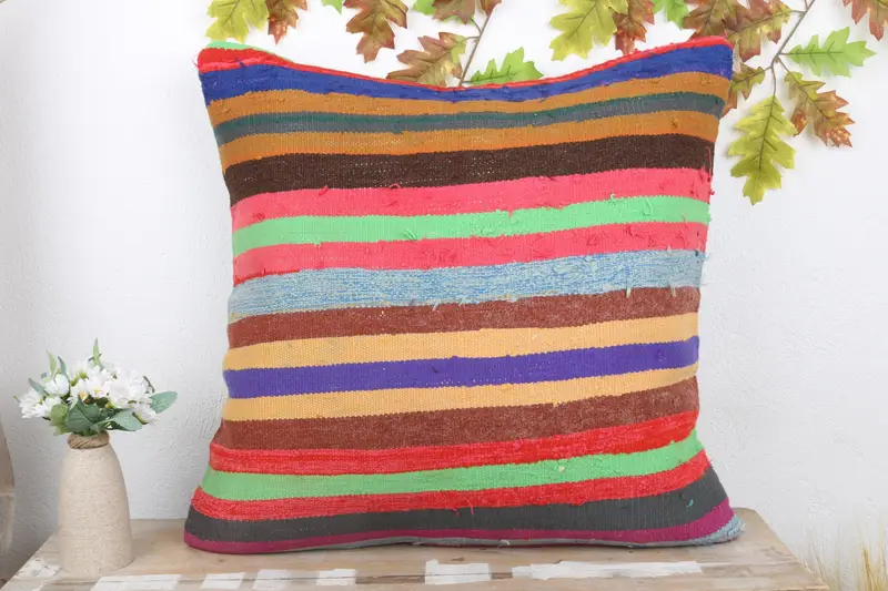 Antique Pillows, Pillow Cover, Lounge Throw Cushion Cover, Seat Cushion Case, 24x24 Blue Pillow Sham, Kilim Cushion Sham, Pillow for Couch - 2