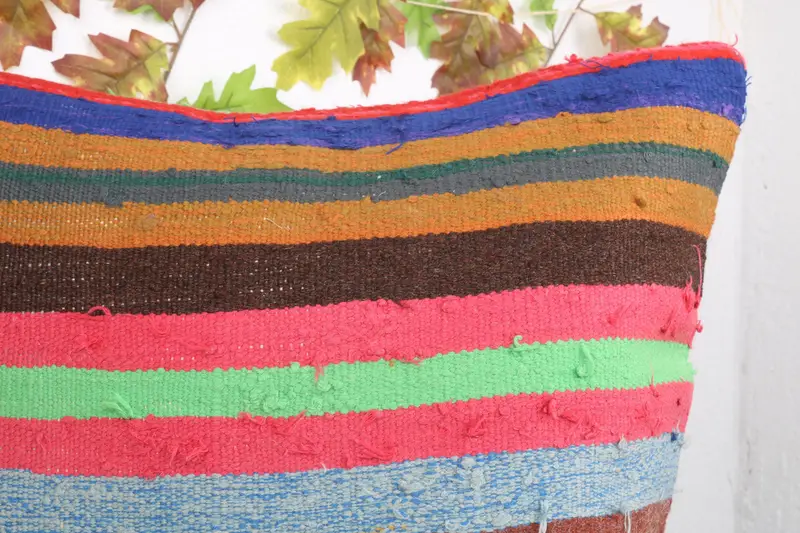 Antique Pillows, Pillow Cover, Lounge Throw Cushion Cover, Seat Cushion Case, 24x24 Blue Pillow Sham, Kilim Cushion Sham, Pillow for Couch - 6