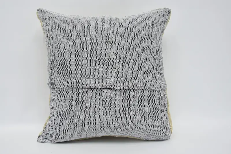 Boho Pillow, Handwoven Pillow Sham, Ethnical Kilim Rug Pillow, Pillow, Kilim Pillow Cover, 18x18 Beige Cushion, Aztec Cushion Cover - 6