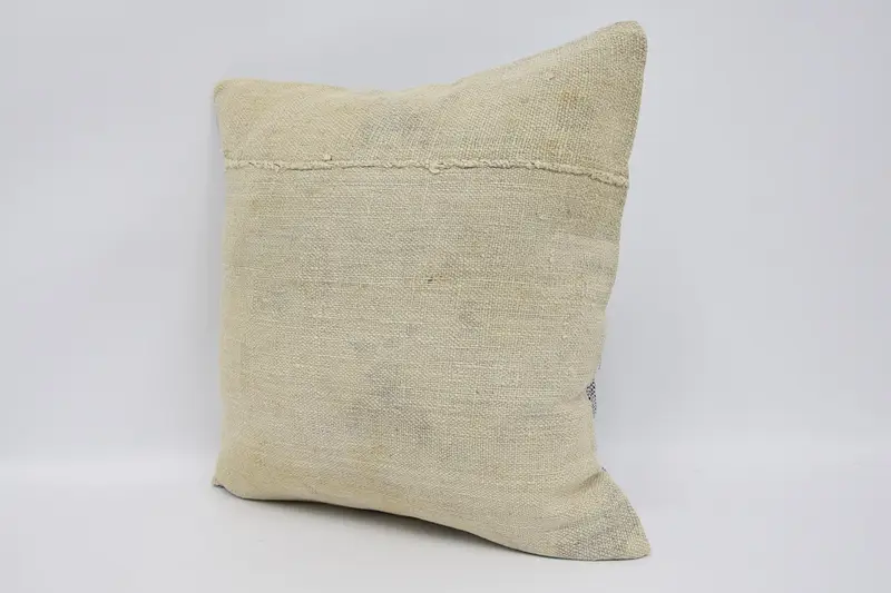 Boho Pillow, Handwoven Pillow Sham, Ethnical Kilim Rug Pillow, Pillow, Kilim Pillow Cover, 18x18 Beige Cushion, Aztec Cushion Cover - 4