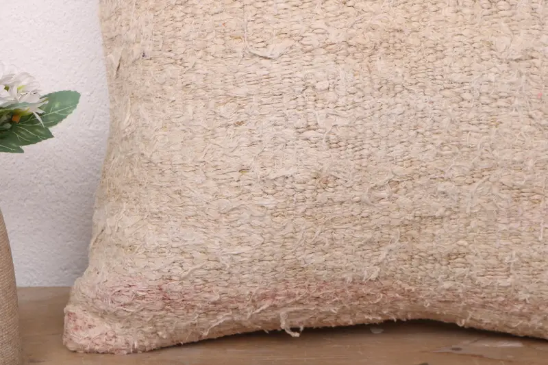 Pillow, 16x16 Beige Pillow Sham, Throw Kilim Pillow, Bed Cushion Case, Accent Pillow, Antique Pillows, Nomadic Cushion, Turkish Pillow - 3