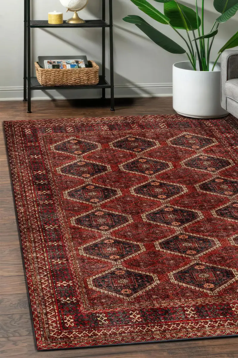 エレガントなプリントラグ：モダンなデザイン、柔らかい生地、ユニークなパターン。