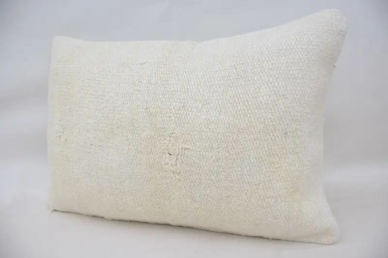 Cushion Cover, Antique Pillows, 16x24 White Pillow Cover, Pillow for Sofa, Throw Kilim Pillow, Oriental Pillow Sham, Authentic Cushion Case - 3