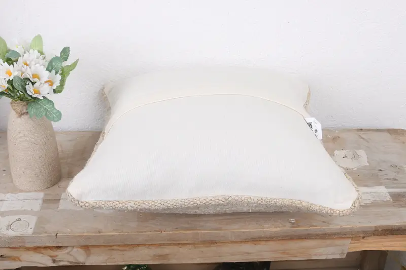 Antique Pillows, Turkish Rugs Pillow Case, Ethnic Pillow, Cushion Cover, Handmade Kilim Cushion, Kilim Pillow Cover, 14x14 White Pillow - 7