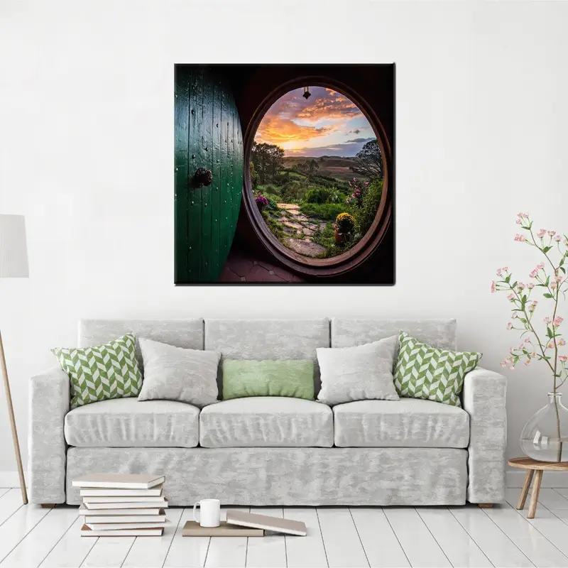 Village Landscape, Dream Landscape, Nature Landscape, Window Landscape, Village Canvas Art, Dream Wall Decor, Nature Canvas Art, Modern Art - 1