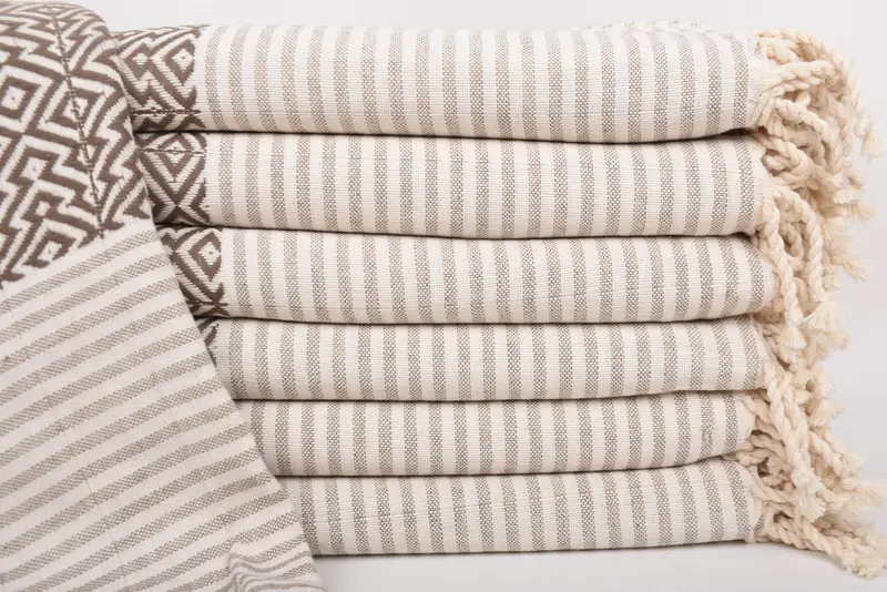 Bridal Shower Favors, Diamond Brown Cotton Towel, 38x75 Inches