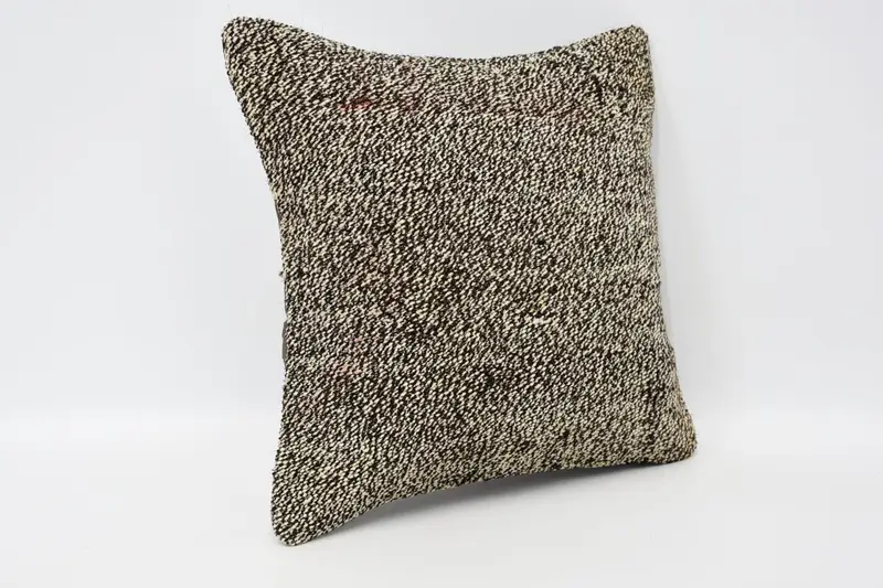 Turkish Kilim Pillow, Car Cushion Cover, 12x12 Brown Cushion Case, Boho Pillow, Pillow Case, Vintage Kilim Throw Pillow, Rustic Cushion Cover - 3