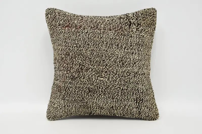 Turkish Kilim Pillow, Car Cushion Cover, 12x12 Brown Cushion Case, Boho Pillow, Pillow Case, Vintage Kilim Throw Pillow, Rustic Cushion Cover - 1