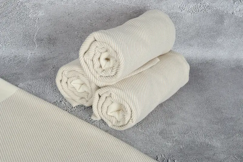 Custom Wedding Gift, Pool Towels, Turkish towel, Peshtemal beach towel with unique design, Memorial Gift, 70x40 Cotton Striped Towel, Travel towel - 8