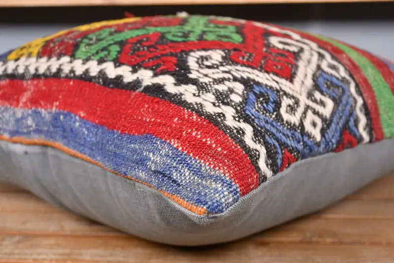 Antique Pillows, Pillow, Vintage Kilim Throw Pillow, Aztec Cushion Cover, 20x20 Red Cushion Cover, Throw Kilim Pillow, Sofa Bolster Pillow Sham - 3