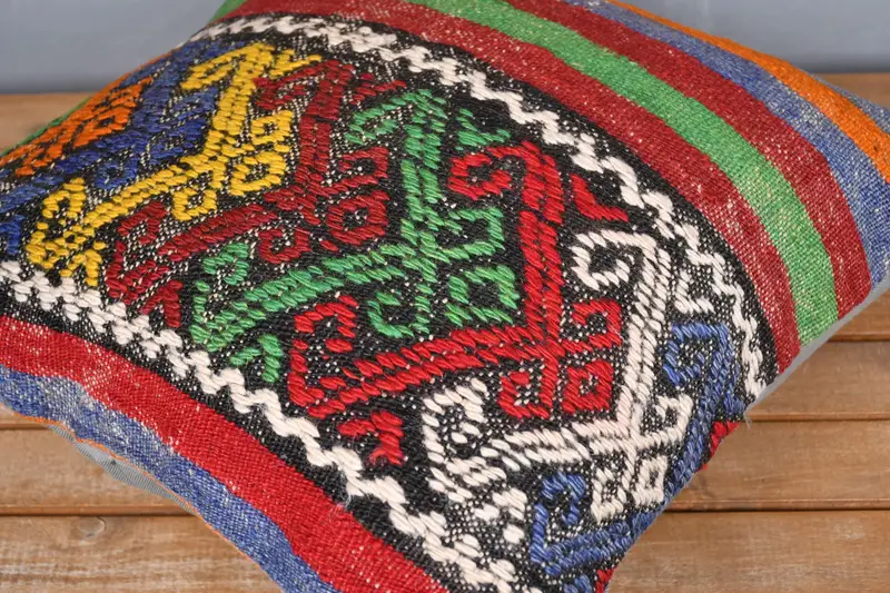 Antique Pillows, Pillow, Vintage Kilim Throw Pillow, Aztec Cushion Cover, 20x20 Red Cushion Cover, Throw Kilim Pillow, Sofa Bolster Pillow Sham - 4