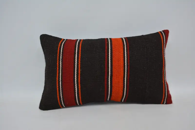 Outdoor Bolster Pillow, Nomadic Pillow Cover, 12x20 Brown Pillow Sham, Pillow for Sofa, Vintage Kilim Throw Pillow, Throw Kilim Pillow, Pillow Cover - 1