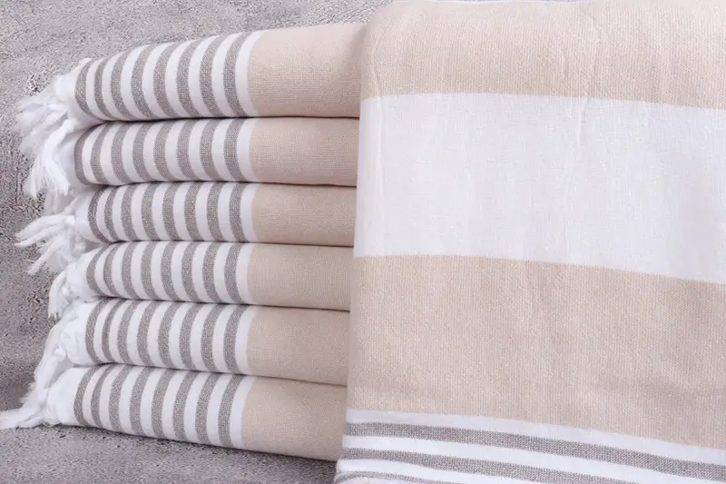 Custom Towel, 68x36 Cotton Striped Terry Towel, Wedding Towel, Engagement Gift, Travel Towel, Personalized Beach Towel, Personalized Bridesmaid Gift - 1