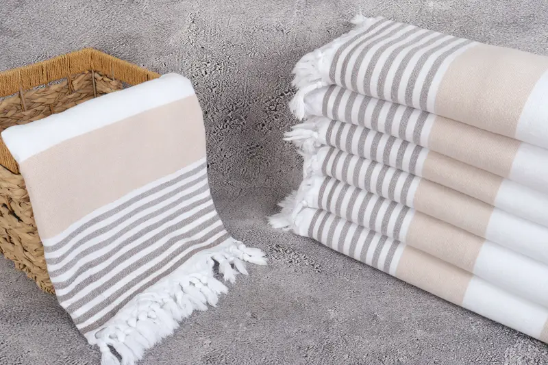 Custom Towel, 68x36 Cotton Striped Terry Towel, Wedding Towel, Engagement Gift, Travel Towel, Personalized Beach Towel, Personalized Bridesmaid Gift - 3