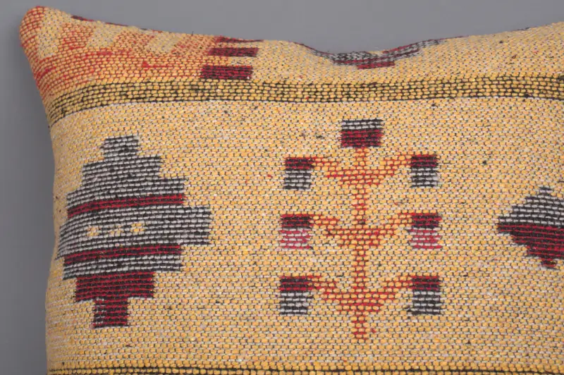Antique Pillows, Retro Throw Pillow Cover, Throw Kilim Pillow, Pillow Case, Cotton Pillow Case, Turkish Pillow, 18x18 Yellow Cushion Case - 5
