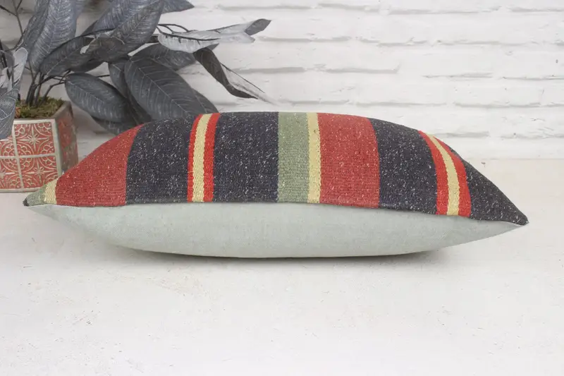 Bright Pillow Case, 12x20 Green Cushion Cover, Kilim Pillow, Cushion, Antique Pillows, Turkish Pillow, Southwestern Cushion Case - 5