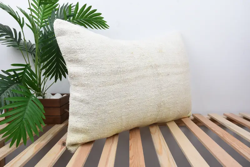 Pillow Case, Kilim Cushion Sham, Kilim Pillow Cover, One Of A Kind Pillow Case, Bench Cushion Cover, 20x28 White Cushion Cover, Turkish Kilim Pillow - 4
