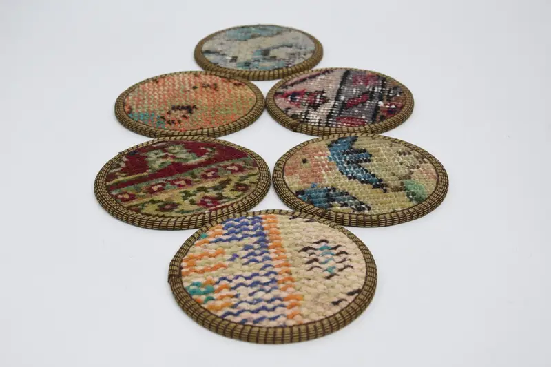 Elegant Orange and Red Coasters, Durable and Stylish Drink Coasters