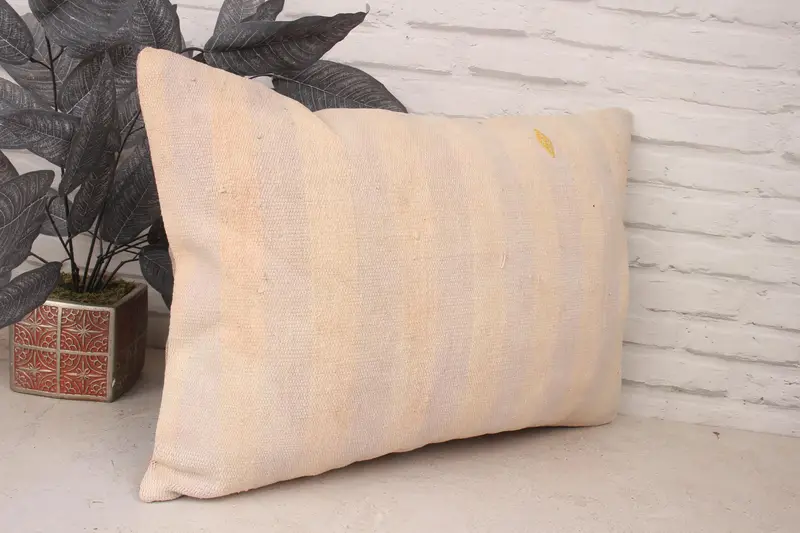 16x24 White Pillow, Pillow Case, Pillow for Couch, Handmade Kilim Cushion, Ethnic Throw Pillow, Sofa Bolster Pillow Sham, Pillow for Sofa - 3