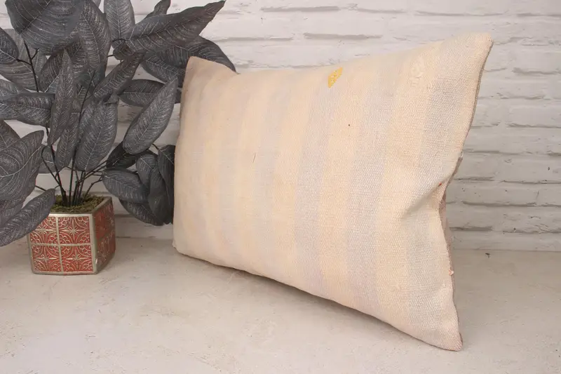 16x24 White Pillow, Pillow Case, Pillow for Couch, Handmade Kilim Cushion, Ethnic Throw Pillow, Sofa Bolster Pillow Sham, Pillow for Sofa - 4