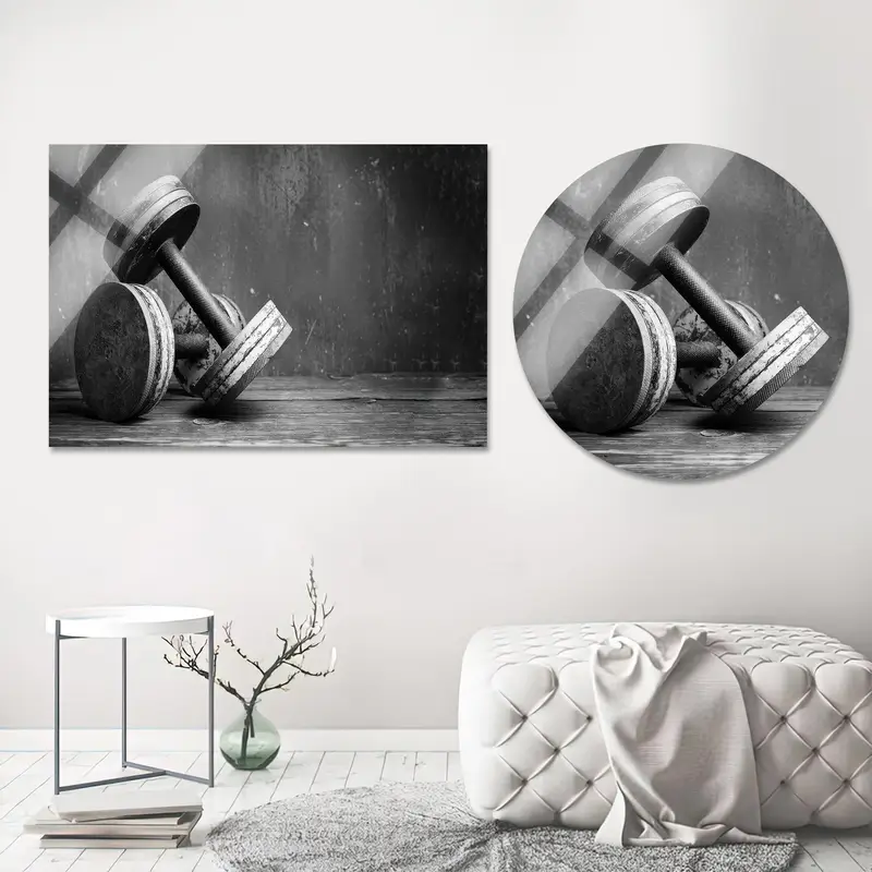 Zarif Siyah Beyaz Spor Salonu Kanvas Tablo Tablo - Sanatsal Dekor