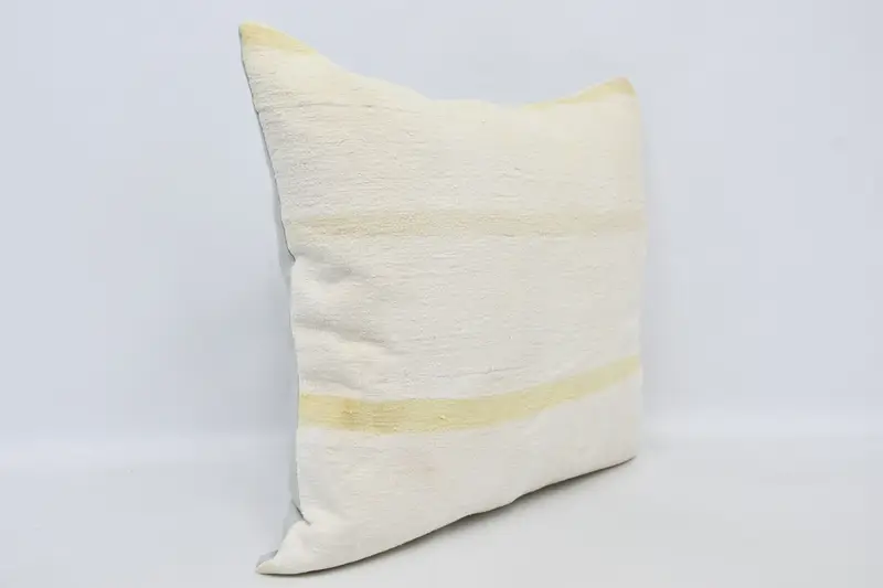 Pillow Cover, Boho Pillow, Turkish Pillow, Handmade Throw Pillow Sham, Boho Chic Cushion Cover, 28x28 White Pillow Case, Vintage Kilim Pillow - 3