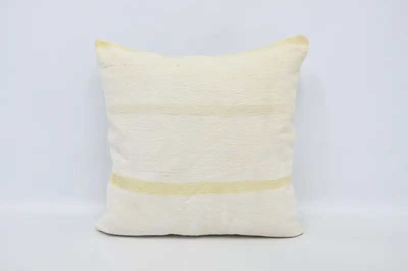 Pillow Cover, Boho Pillow, Turkish Pillow, Handmade Throw Pillow Sham, Boho Chic Cushion Cover, 28x28 White Pillow Case, Vintage Kilim Pillow - 1