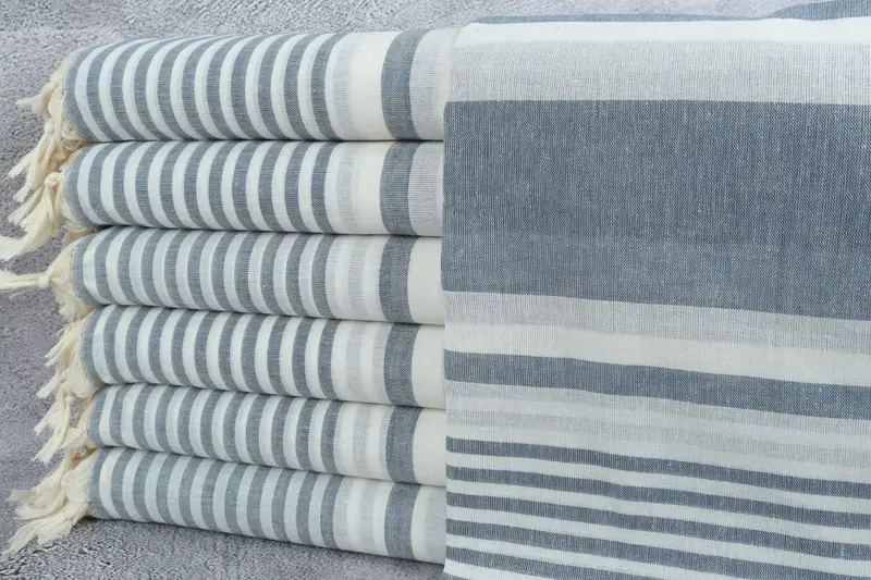 Yoga Towel, 70x40 Cotton Striped Towel, Girls Weekend Favors, Baby Boy Gift, Bachelorette Party Favors, Personalized Towel, Personalized Beach Towel - 1