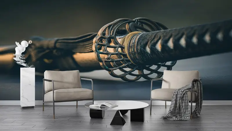 Modern Wall Paper, 3d Wall Paper, Katana Photography Wall Print, Japan Katana Wall Decor, Wall Paper Peel and Stick, Modern Wall Painting, - 7