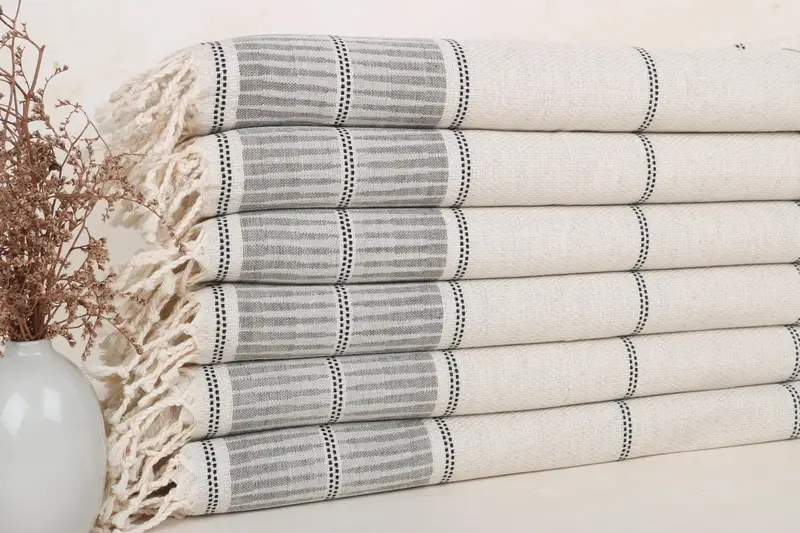 Türkisches Handtuch Handtuch, türkisches Geschirrtuch, Gasttuch, 40x20 Leinen gestreift - 1