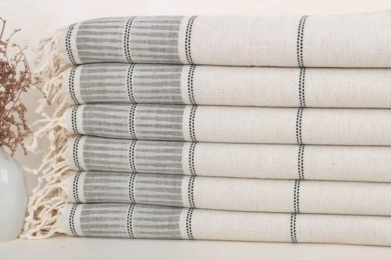 Türkisches Handtuch Handtuch, türkisches Geschirrtuch, Gasttuch, 40x20 Leinen gestreift - 2