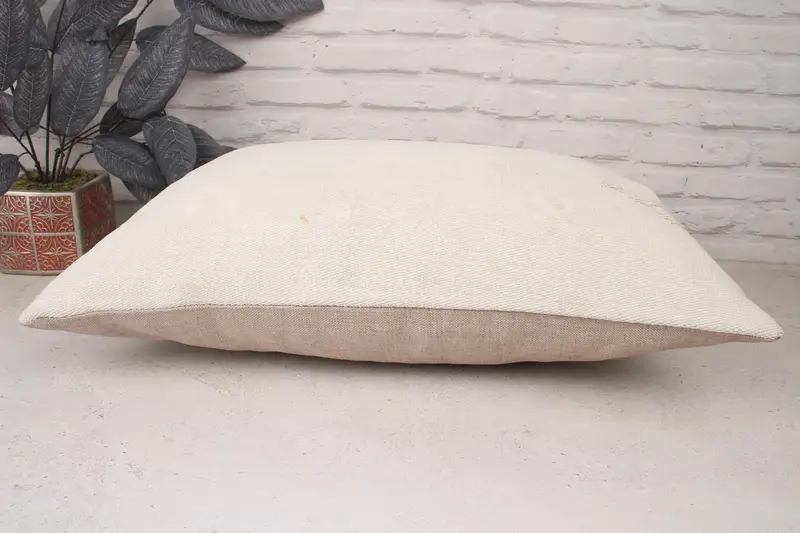 Seat Pillow Cover, Antique Pillows, 16x24 White Pillow Cover, Pillow for Sofa, Boho Pillow, Wool Kilim Pillow Pillow Cover, Pillow Case - 5