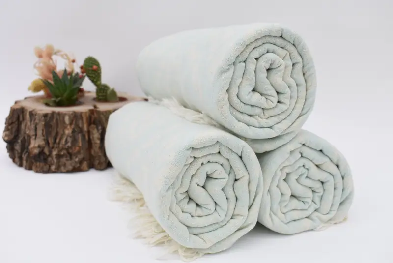 Personalized Wedding Gift Mint Baroque Towel, 67x36 Inches