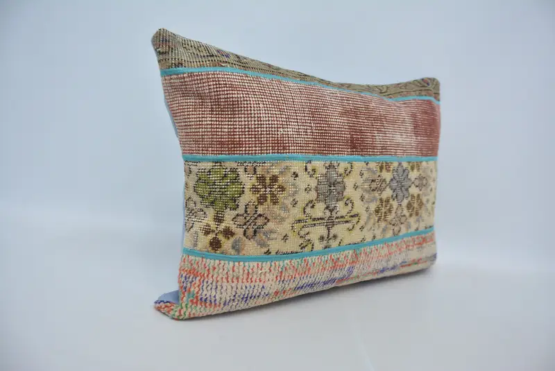 Bed Cushion Cover, Pillow, Tapestry Pillow, 20x28 Beige Pillow, Ethnical Kilim Rug Pillow, Pillow for Sofa, Vintage Pillow, Bright Cushion Case - 3
