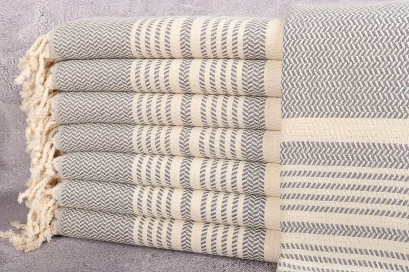 70x40 Cotton Striped Towel, Bridal Shower Gift, Organic Towel, Home Decor Gifts, Bridal Gifts, Cotton towel, Beach Theme Bachelorette Party Gifts - 1