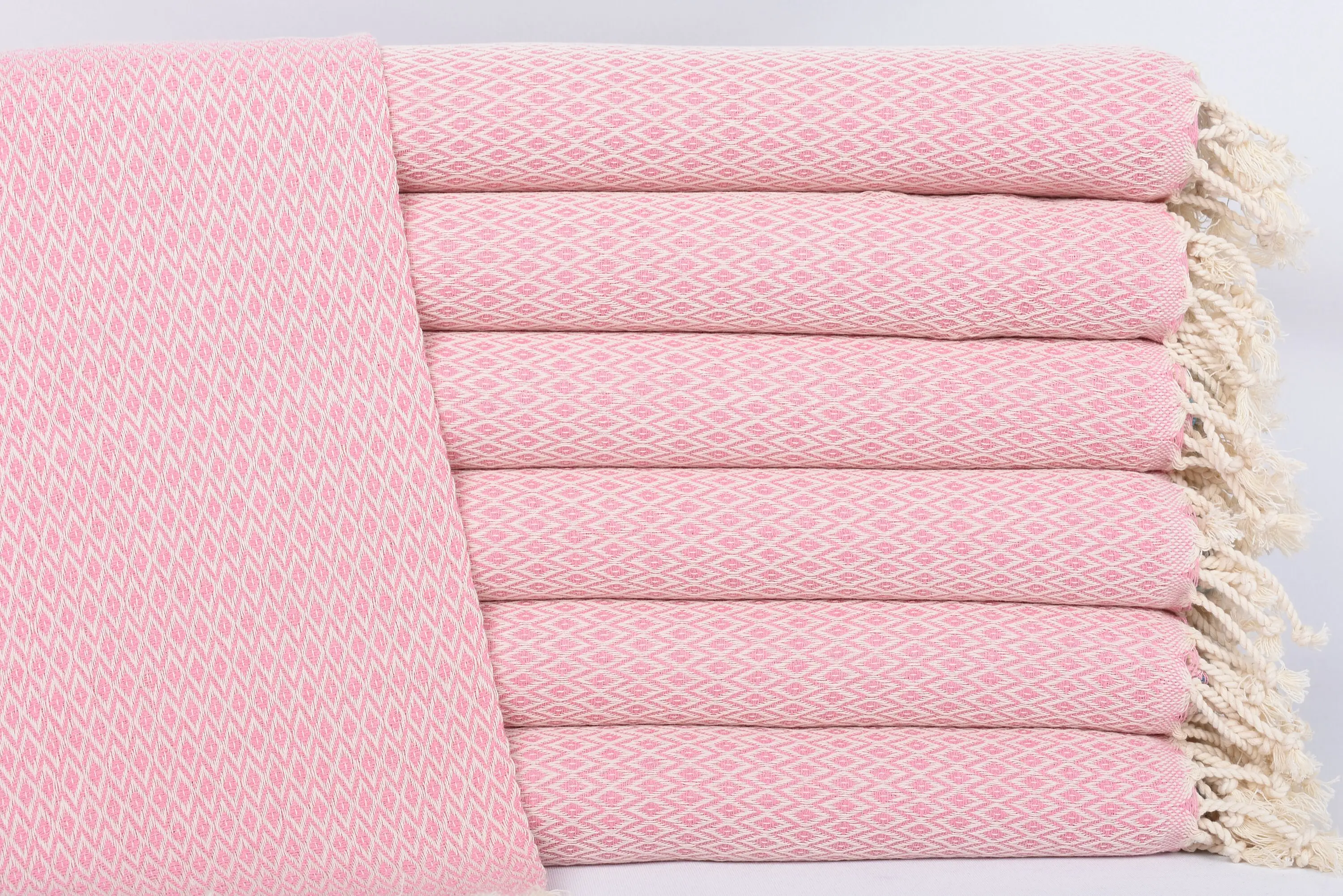 Personalized Pink Diamond Dish Towel, Organic Cotton, 40x20 Inches - 1