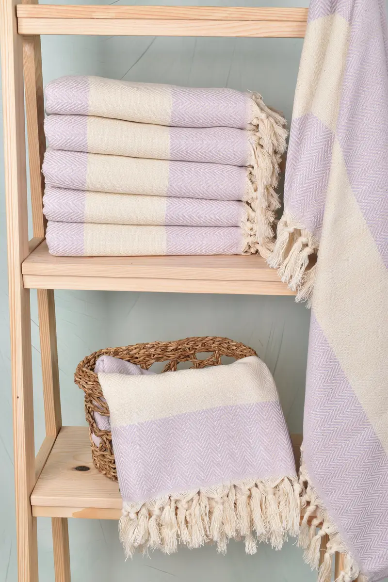 Organic Towel, Gift Boxes Towel, Monogrammed Beach Towel, Housewarming Gift, 70x40 Cotton Herringbone Towel, Lightweight towel, Bridal Shower Favors - 3